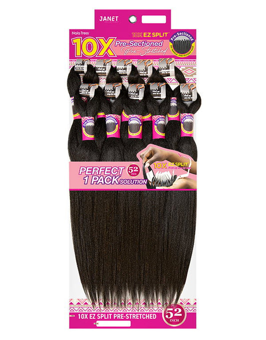 10x EZ Split 52” Pre-Stretched Braiding Hair - Janet Collection